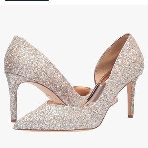 NWT Badgley Mischka Women's Daisy II D’orsay Pump size 9 Gold Champagne Glitter